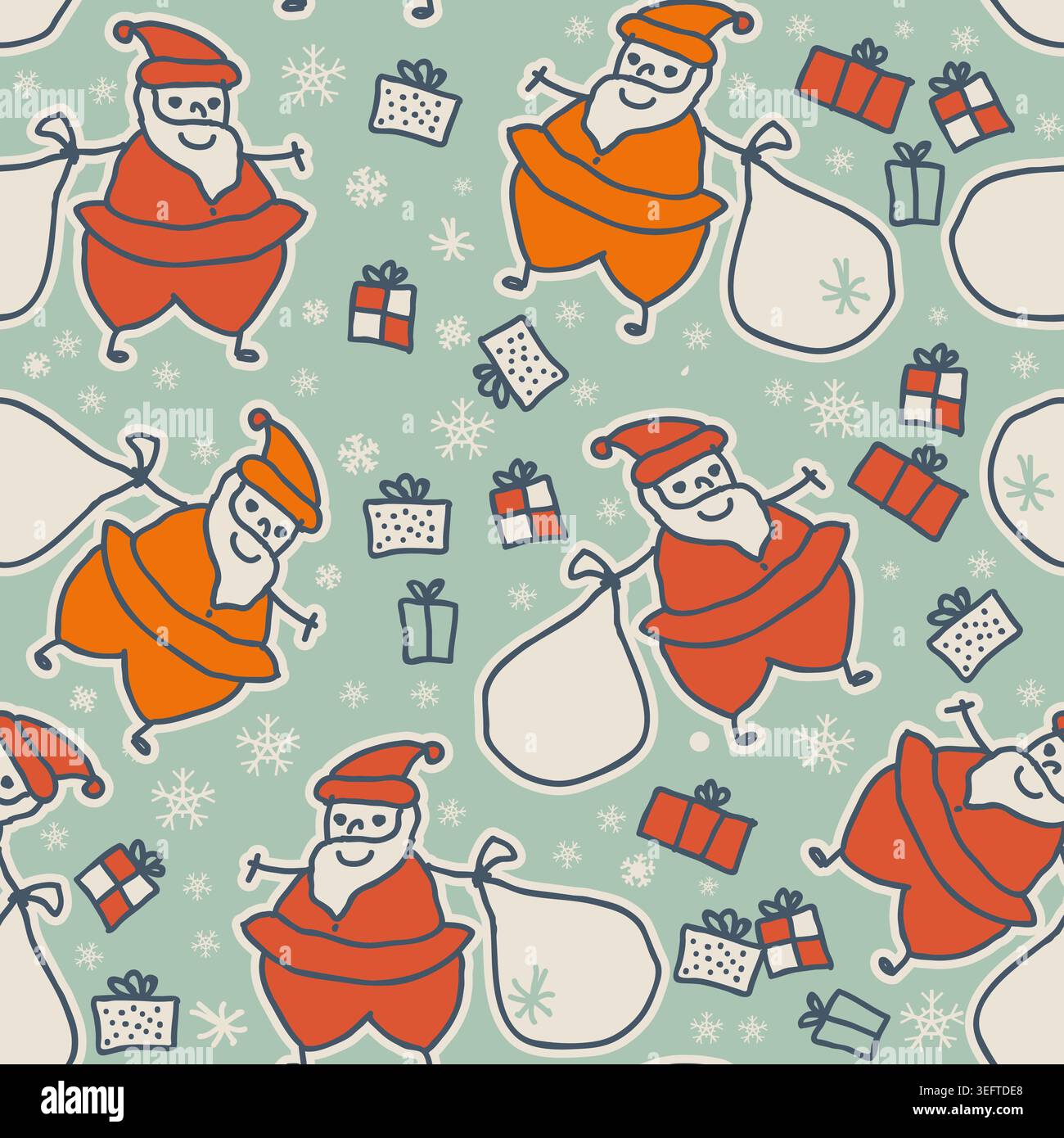 Merry Christmas, Happy New Year seamless pattern for greeting cards ...