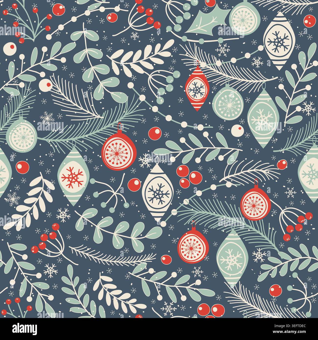 Merry Christmas, Happy New Year seamless pattern for greeting cards ...