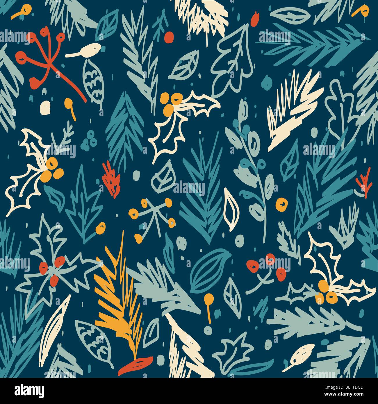 Merry Christmas, Happy New Year seamless pattern for greeting cards ...