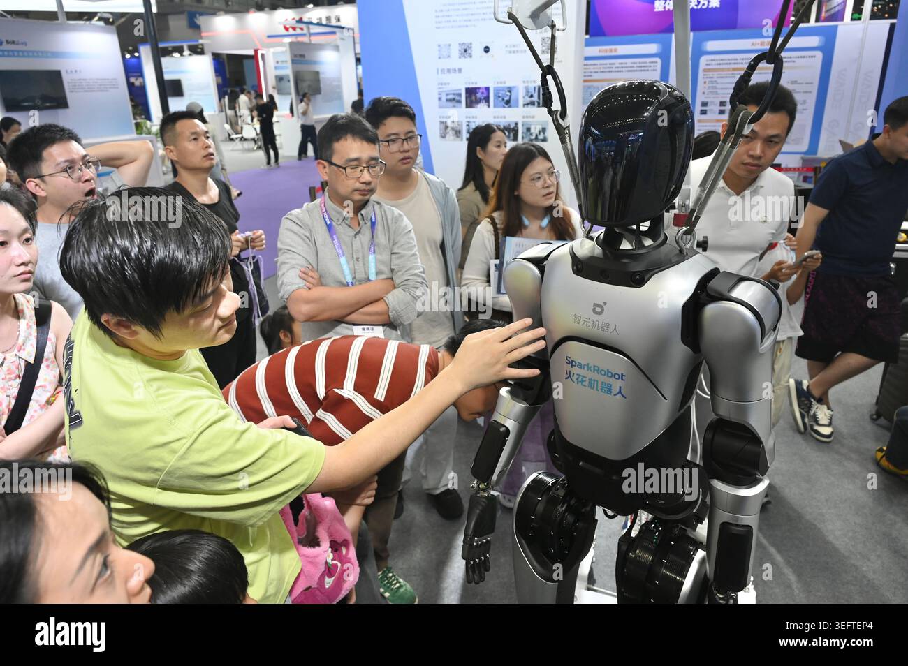 The visitors watching the SparkRobot of AGIBOT Innovation (Shanghai ...