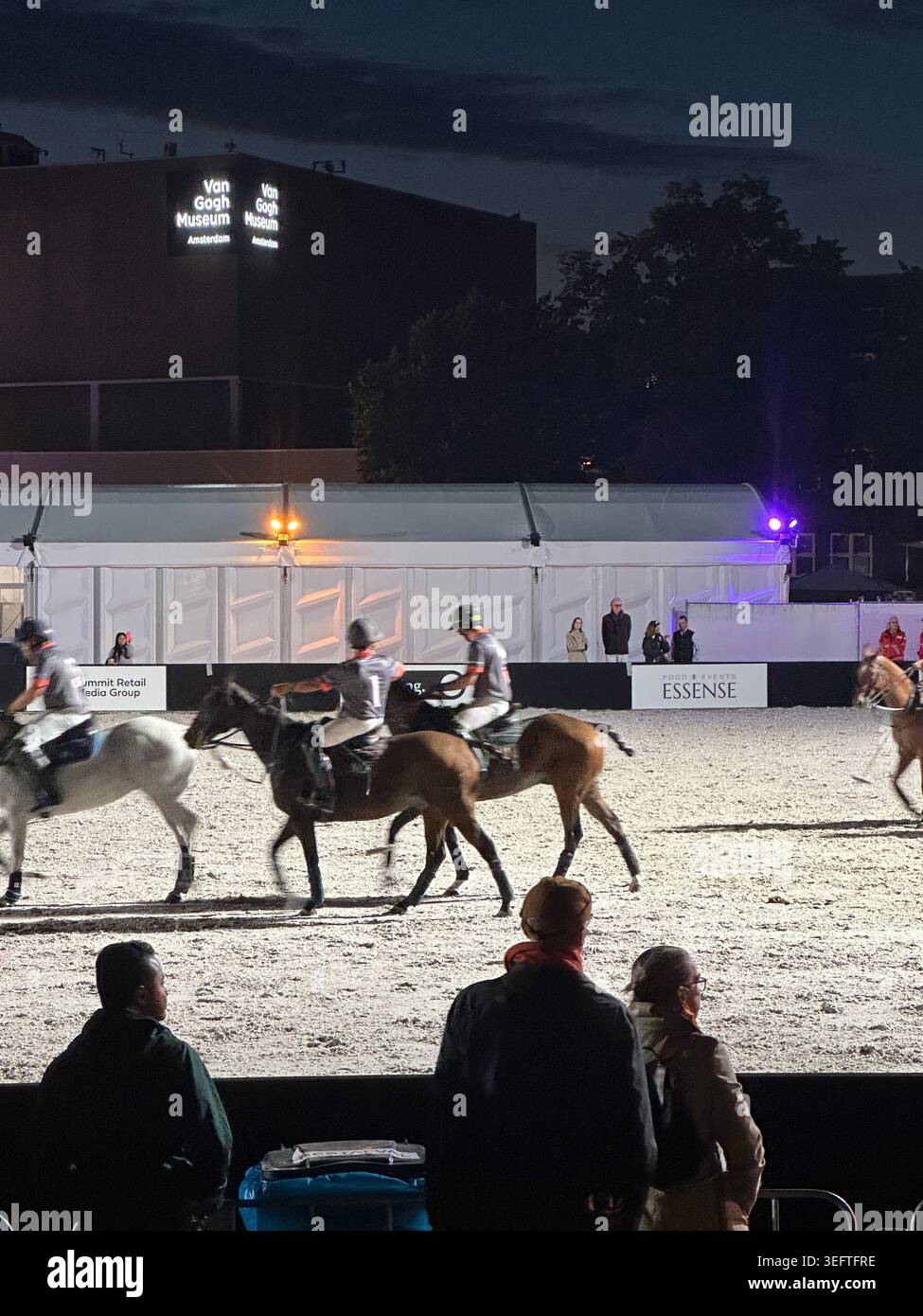Museumplein Polo Amsterdam Event . Public Polo Tournament. Amsterdam The Netherlands - Smartphone Captured Stock Image