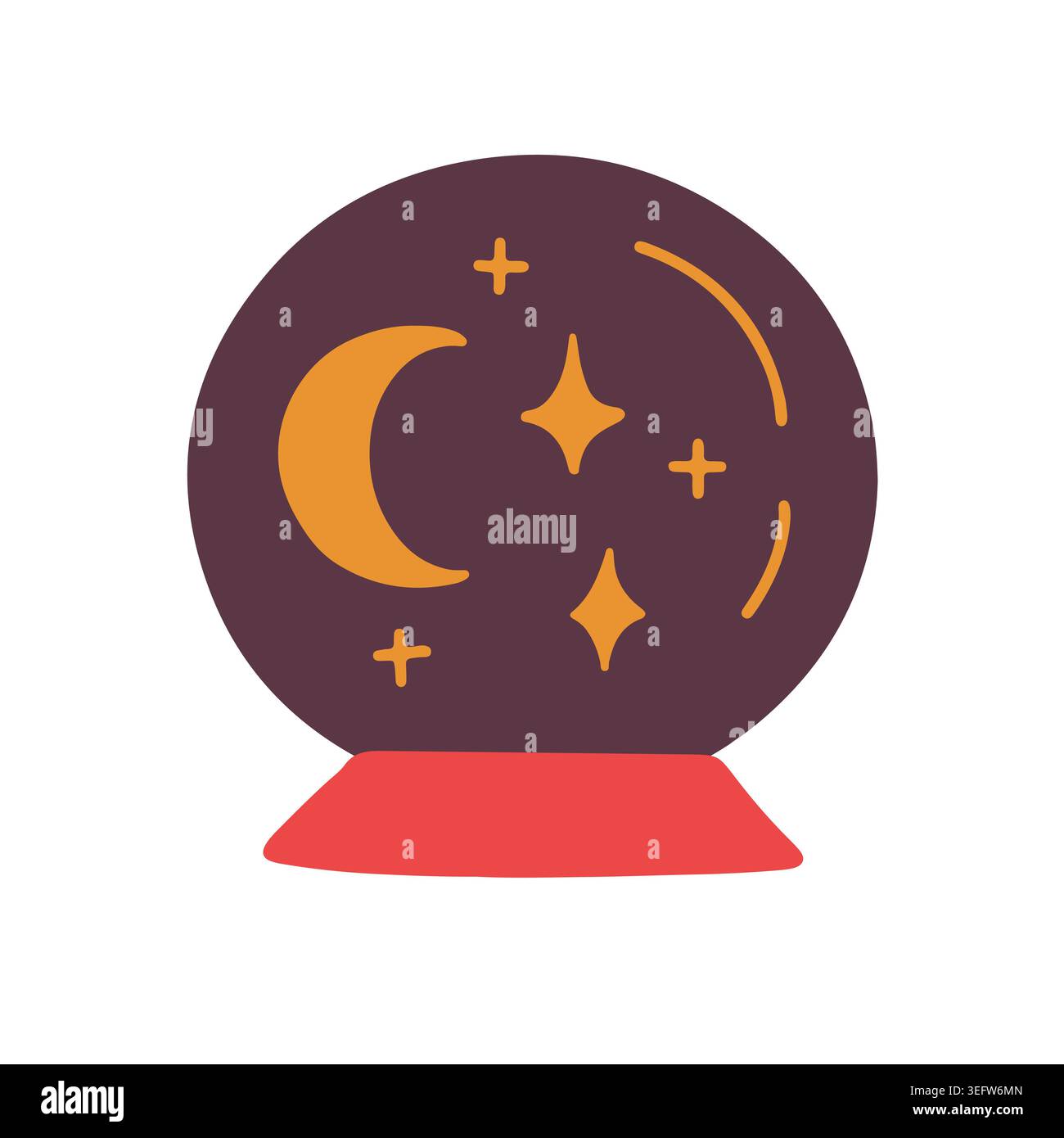 Magic crystal ball vector illustration with stars Stock Vector