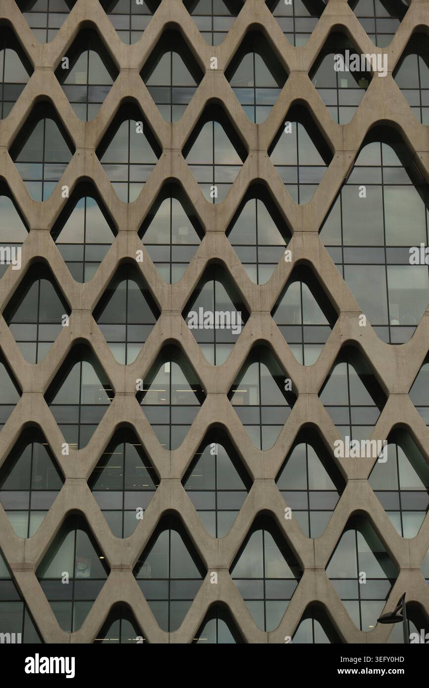 Geometric Facade Architectural Glass Pattern Design Stock Photo