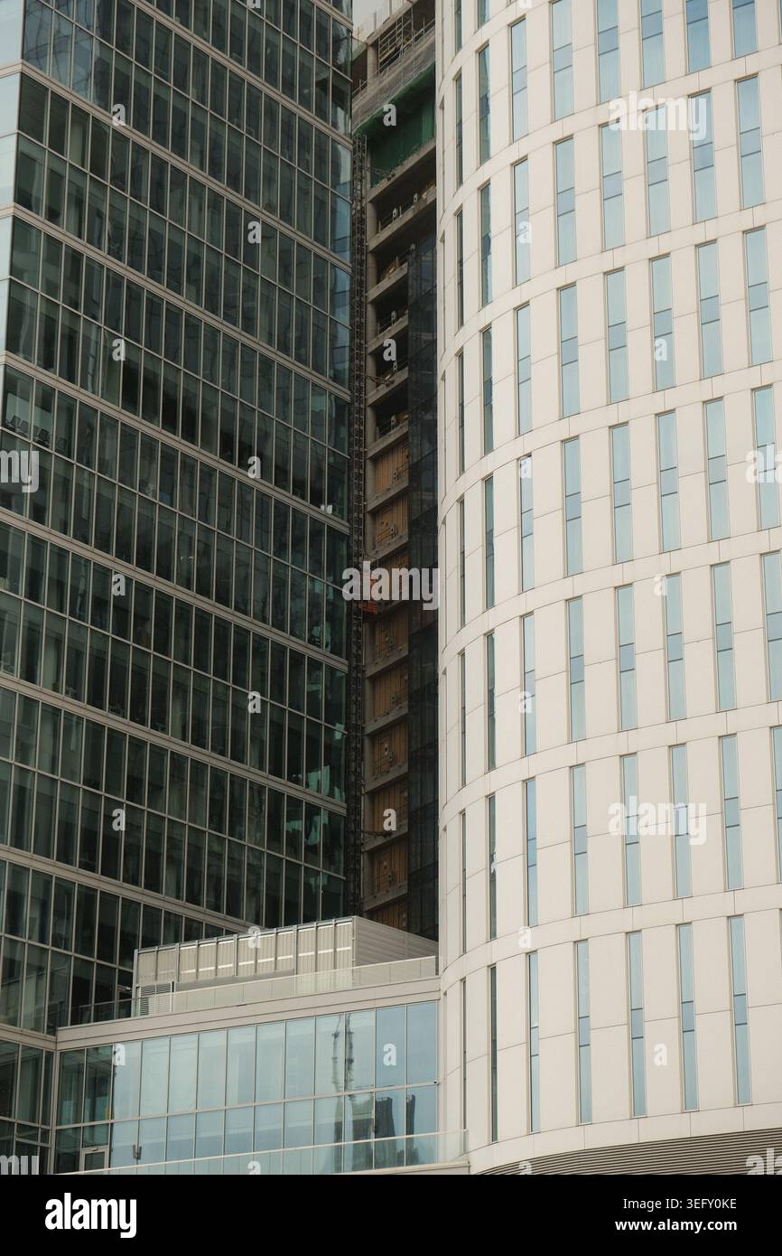 Modern Facade Repeating Geometric Window Pattern Stock Photo