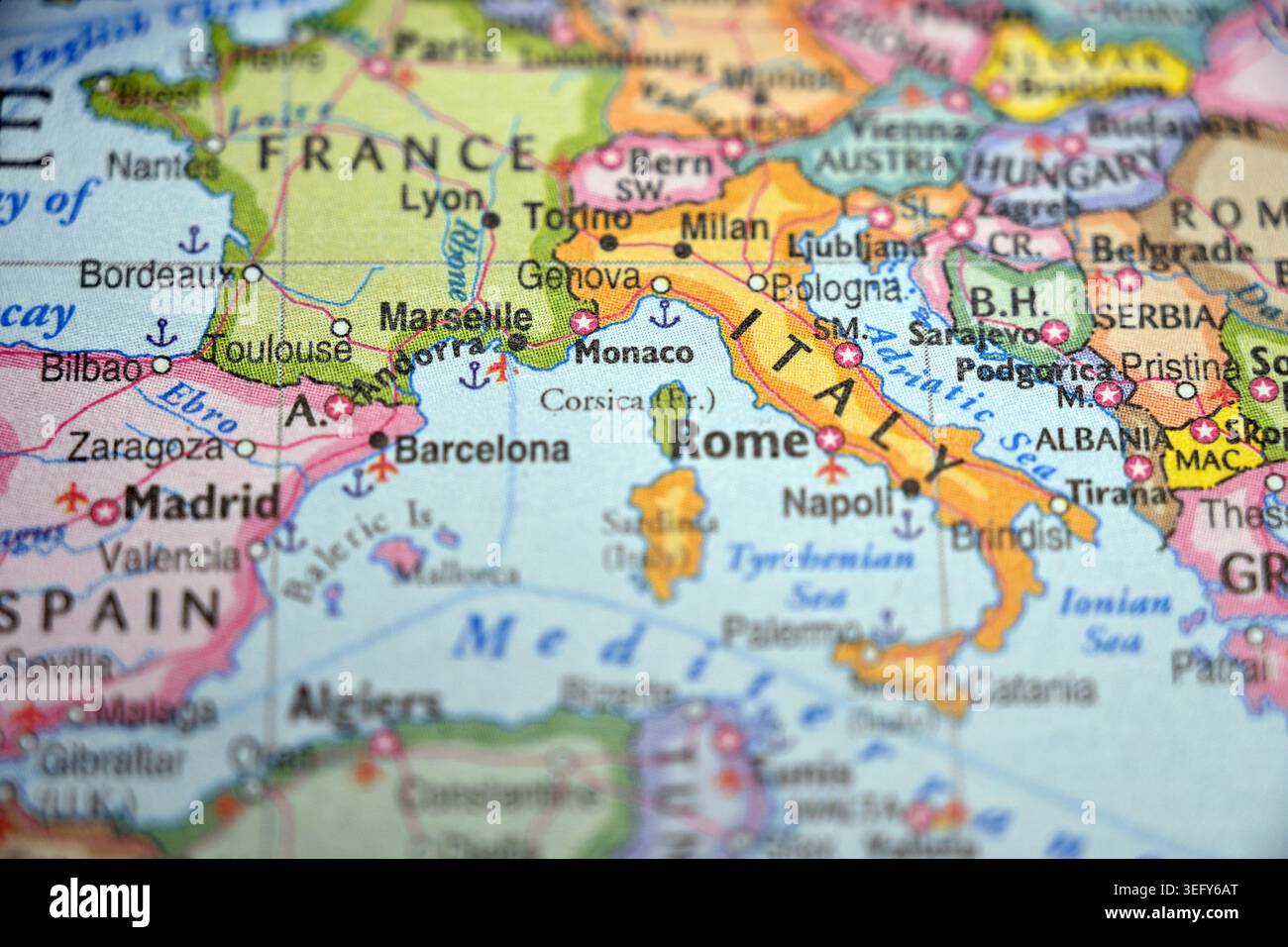 Monaco Map. Highlight Monaco Country Map Highlight with Soft Blur Backgrounds Stock Photo - Alamy