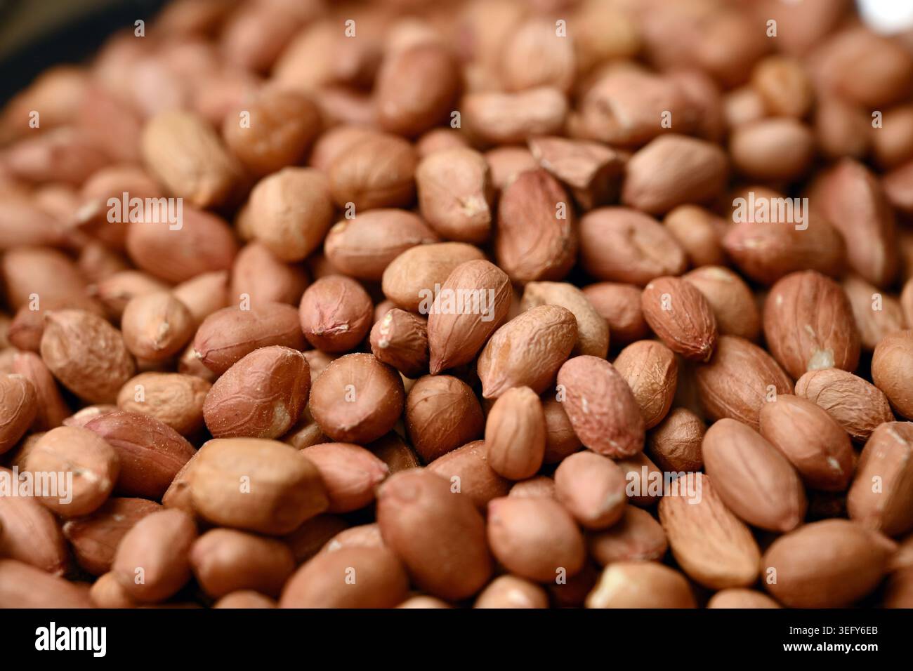 Peanuts Texture with Defocus Backgrounds Macro Photography Stock Photo