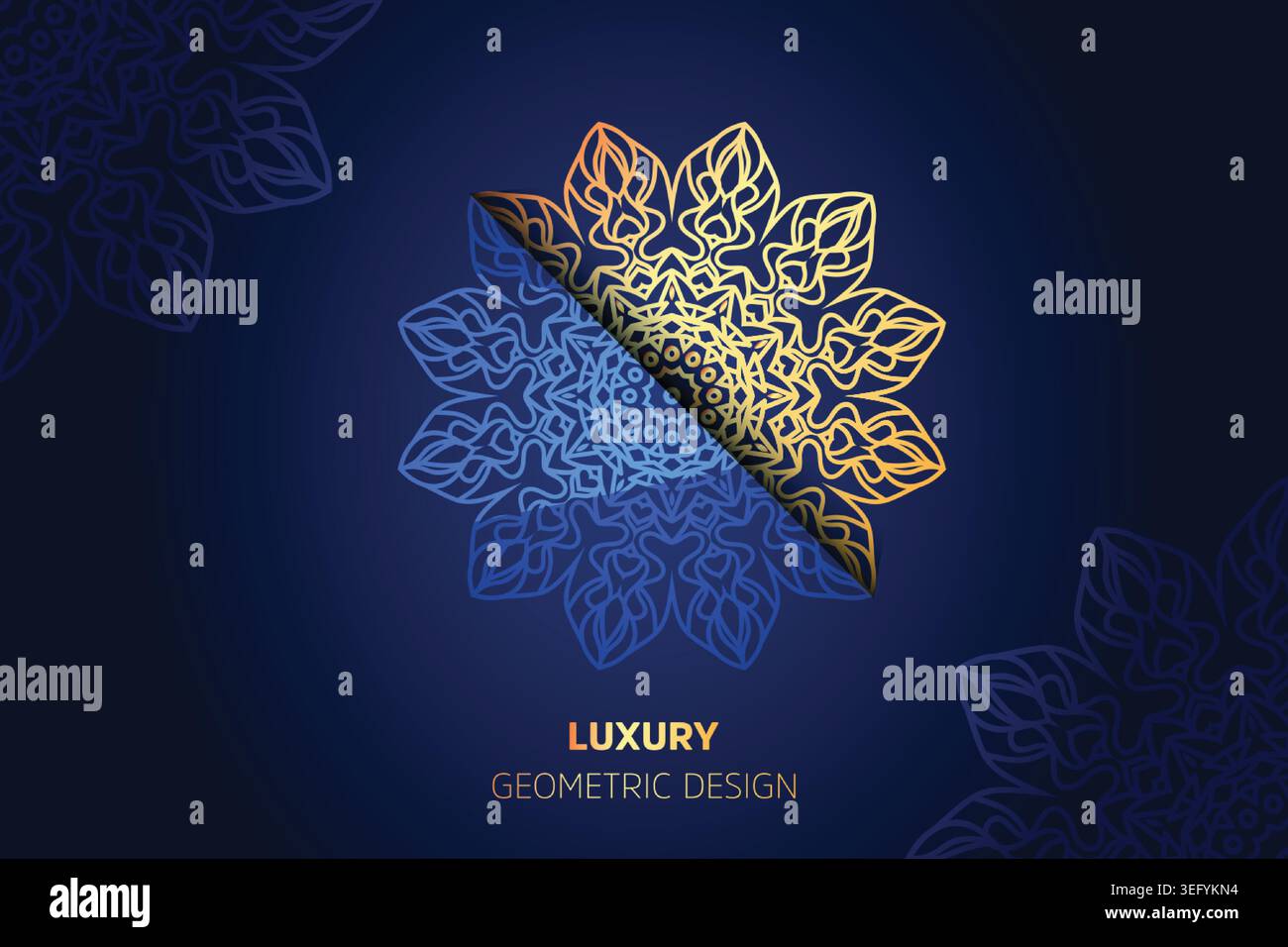 A decorative blue background adorned with an elaborate design, enhancing the overall visual appeal of the image Stock Vector