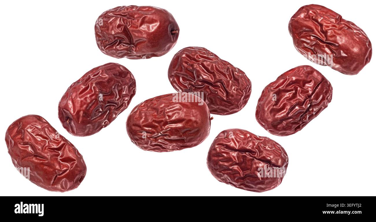 Dried jujube dates isolated on white background  Stock Photo