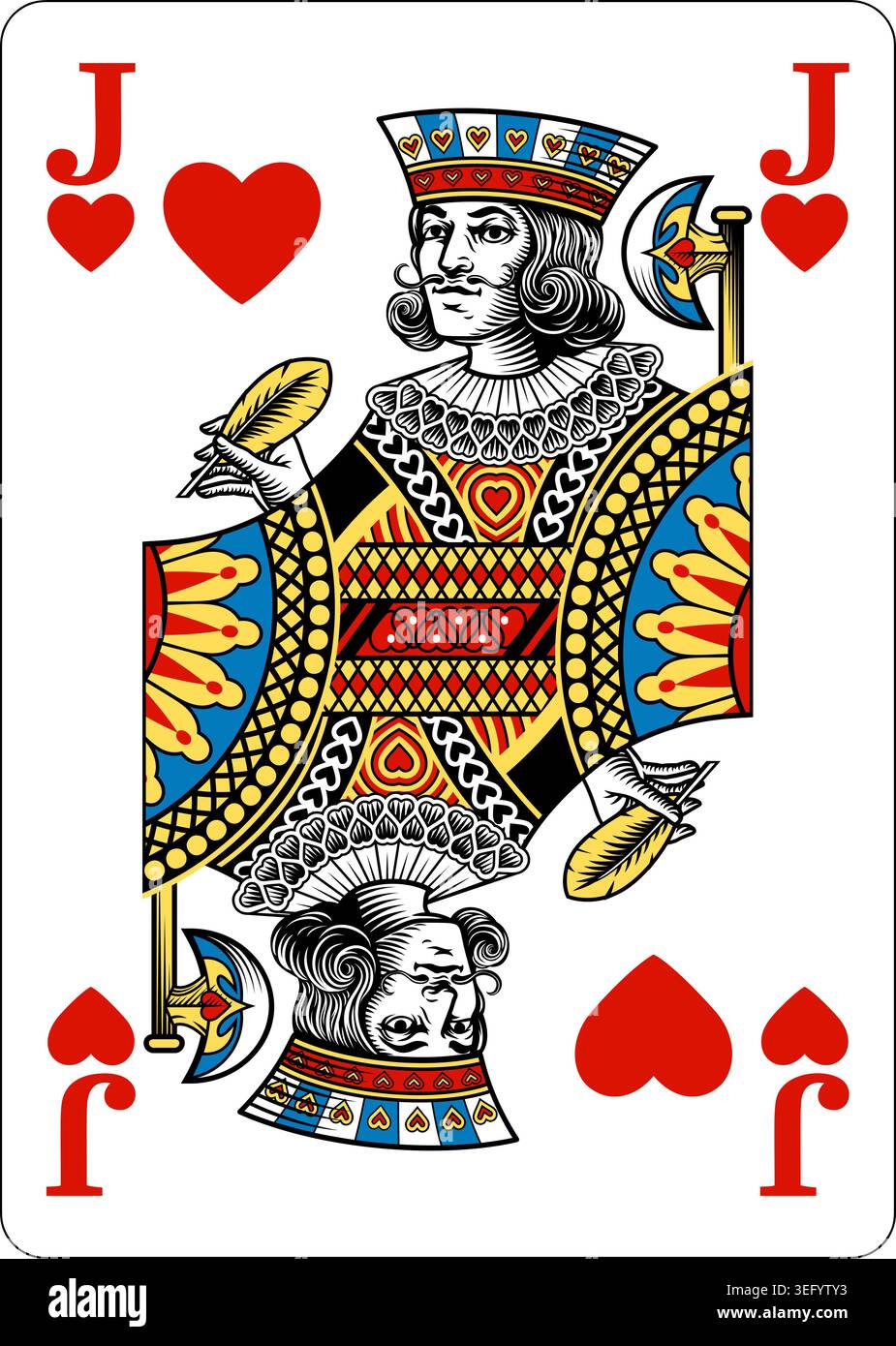 Jack of Hearts Design from Deck of Playing Cards Stock Vector