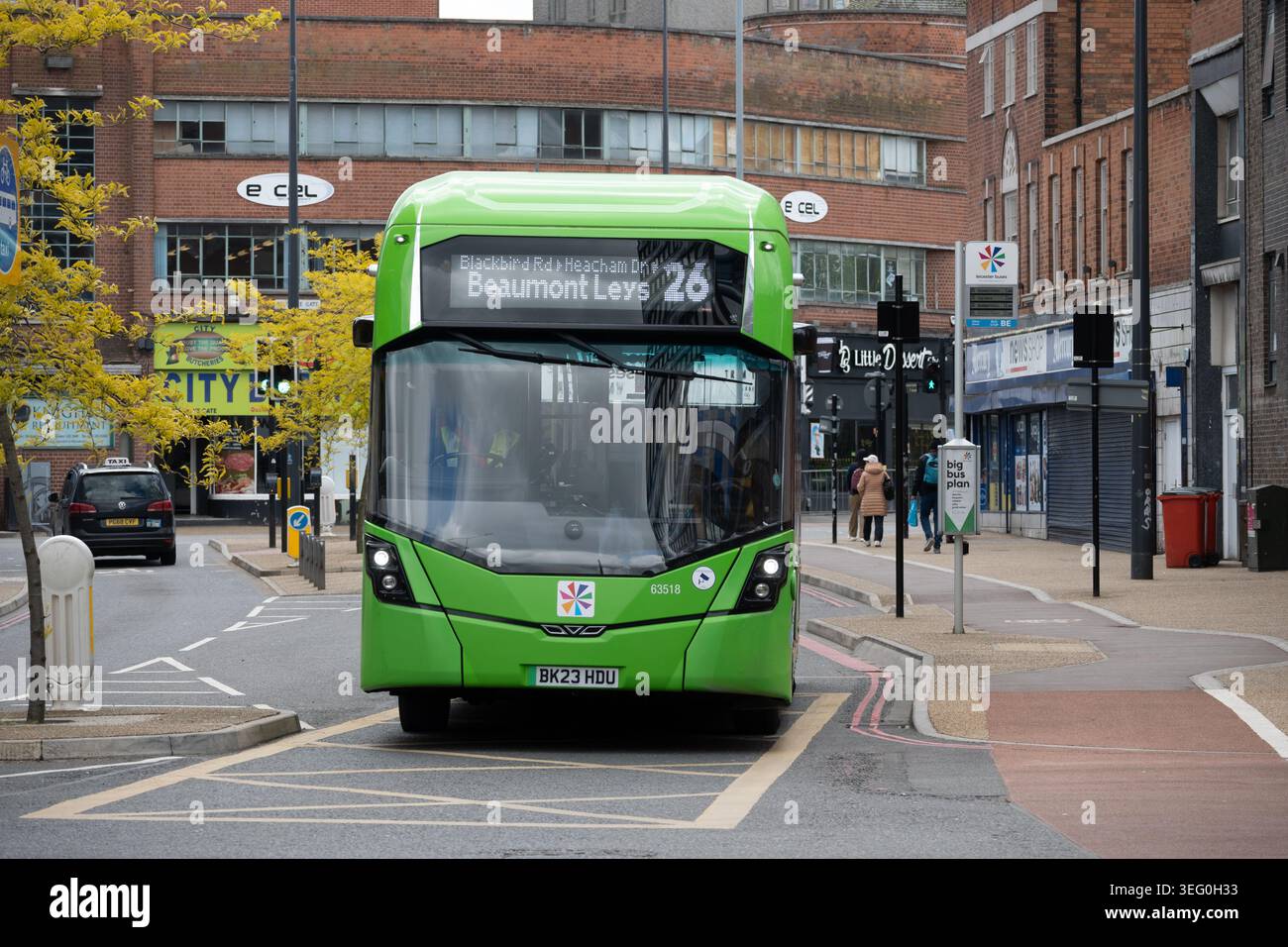 Leicester Buses No 26 Service Electric Bus Leicester City Centre UK 