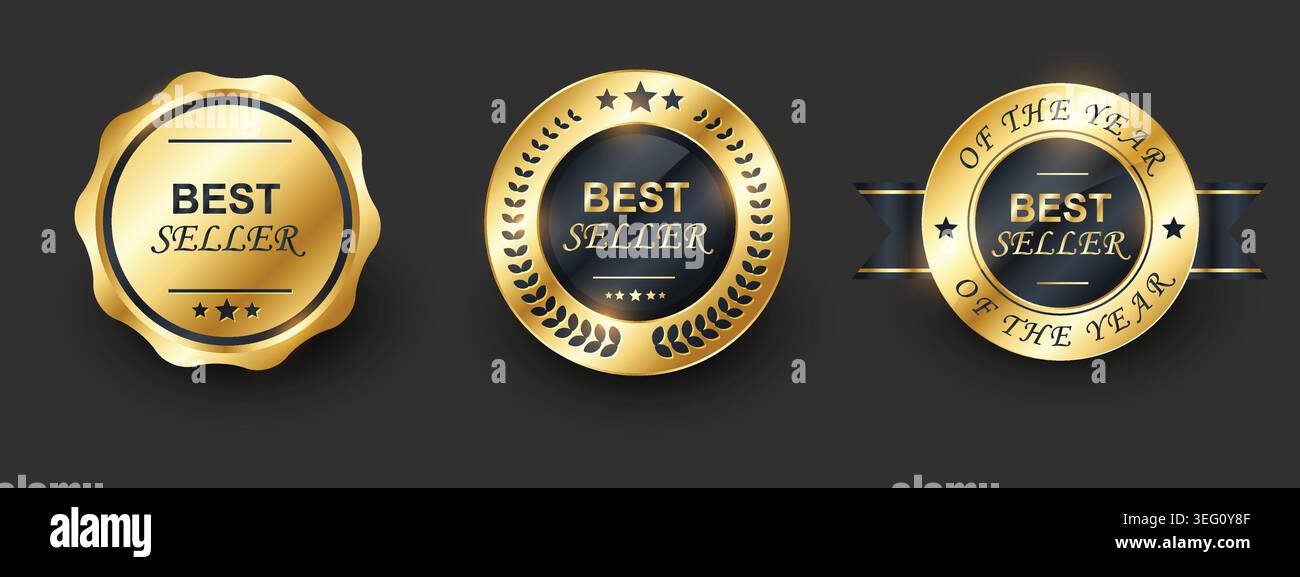 best seller badge sets. Stock Vector