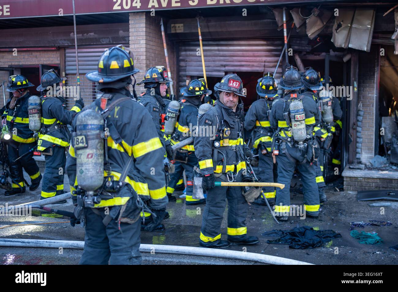 BROOKLYN, NY - May 17, 2026: Firefighters from the FDNY respond to a ...