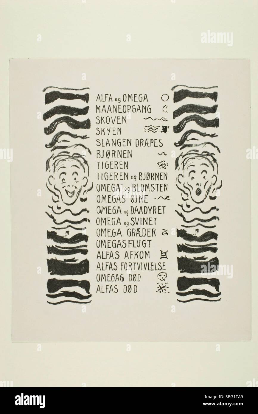 Table of Contents by Edvard Munch, 1908/09, depicting a stylized human ...