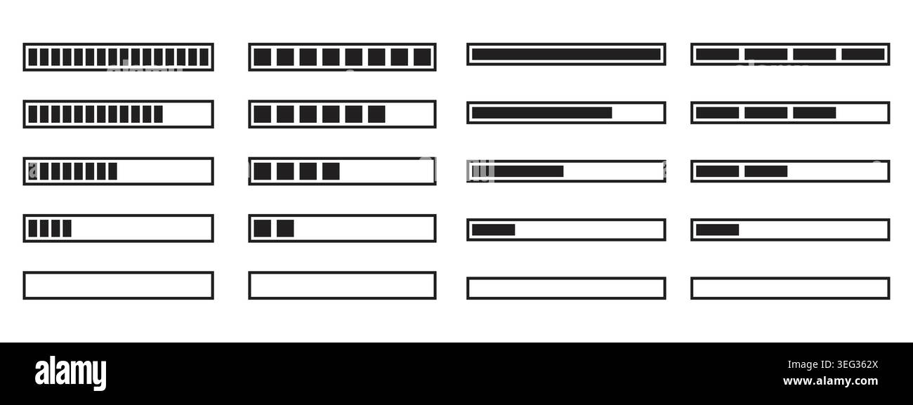 Loading Bar UI Elements Vector Set Stock Vector