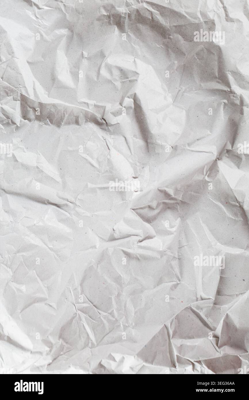 Light Crumpled Kraft Paper Texture Background Stock Photo