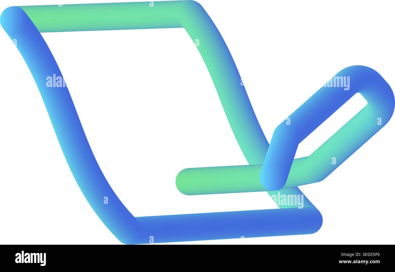 writing document 3d fluid line icon vector illustration Stock Vector