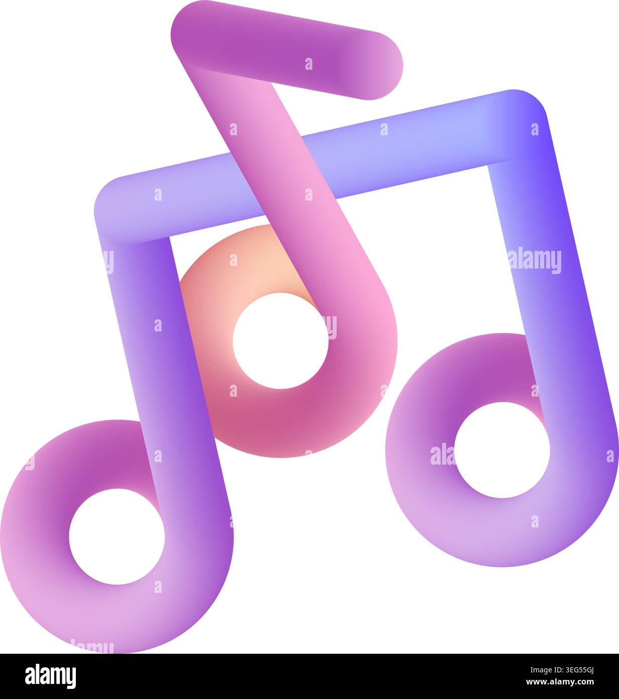 music key note 3d fluid line icon vector illustration Stock Vector