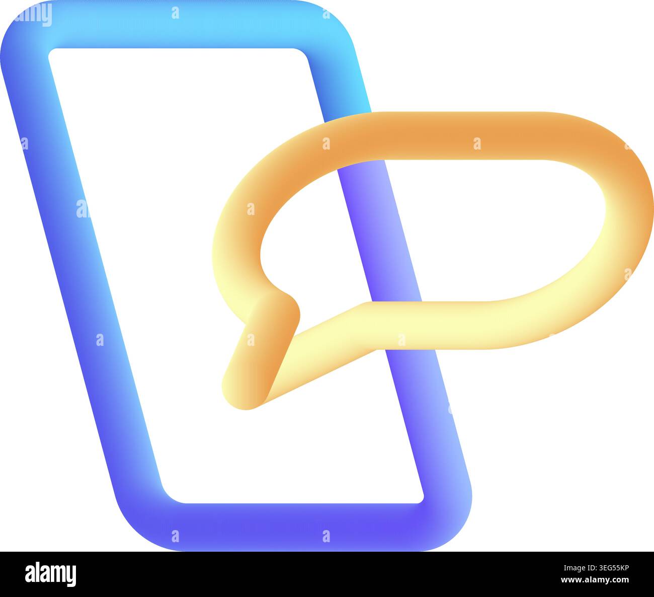 message alert mobile app 3d fluid line icon vector illustration Stock Vector