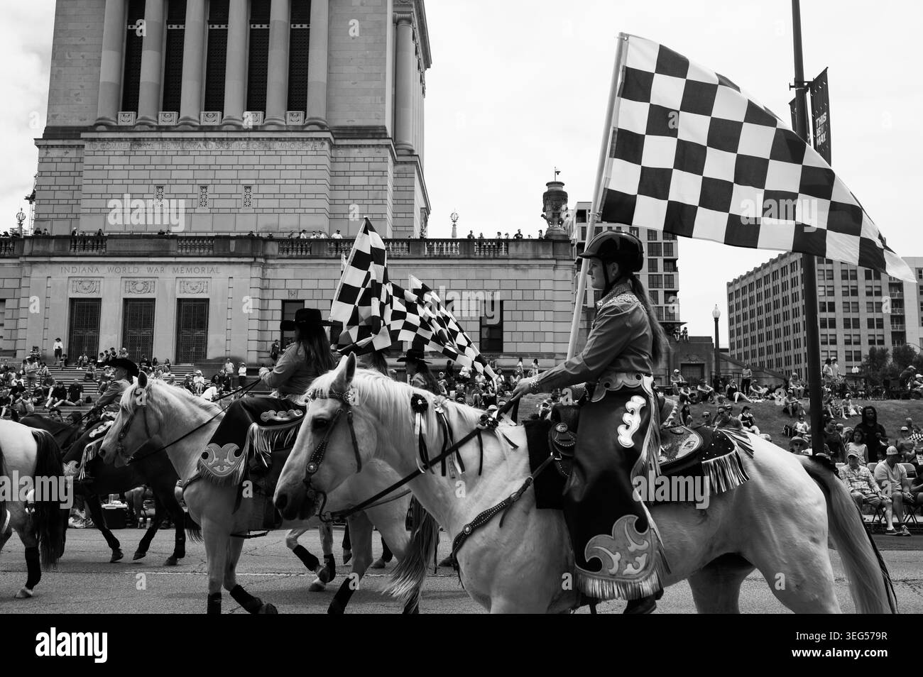 Flag indianapolis city united states Black and White Stock Photos ...