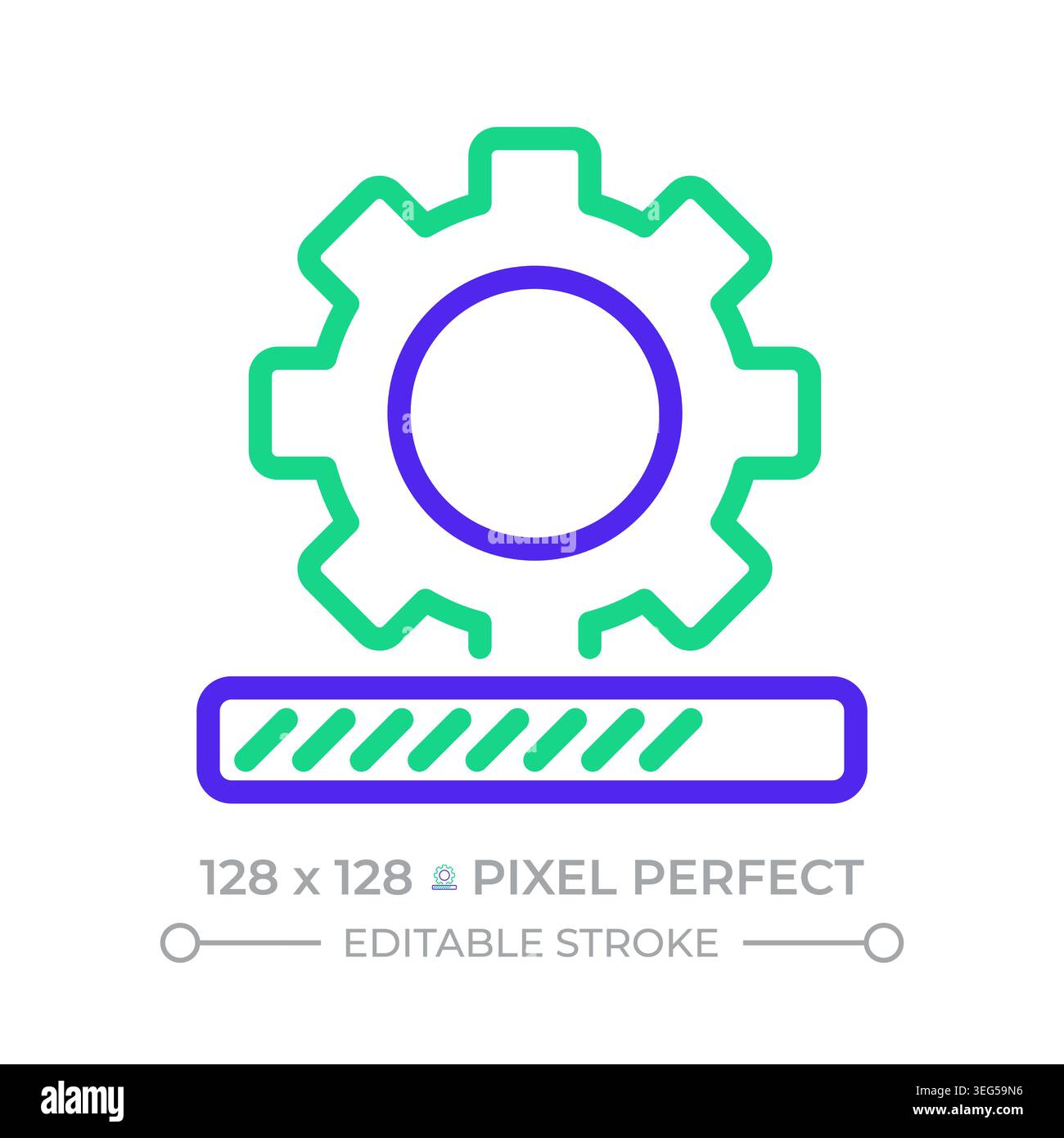 Deploy pixel perfect two color line icon Stock Vector