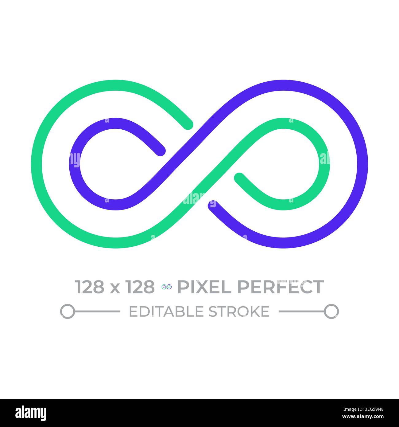 Loop pixel perfect two color line icon Stock Vector