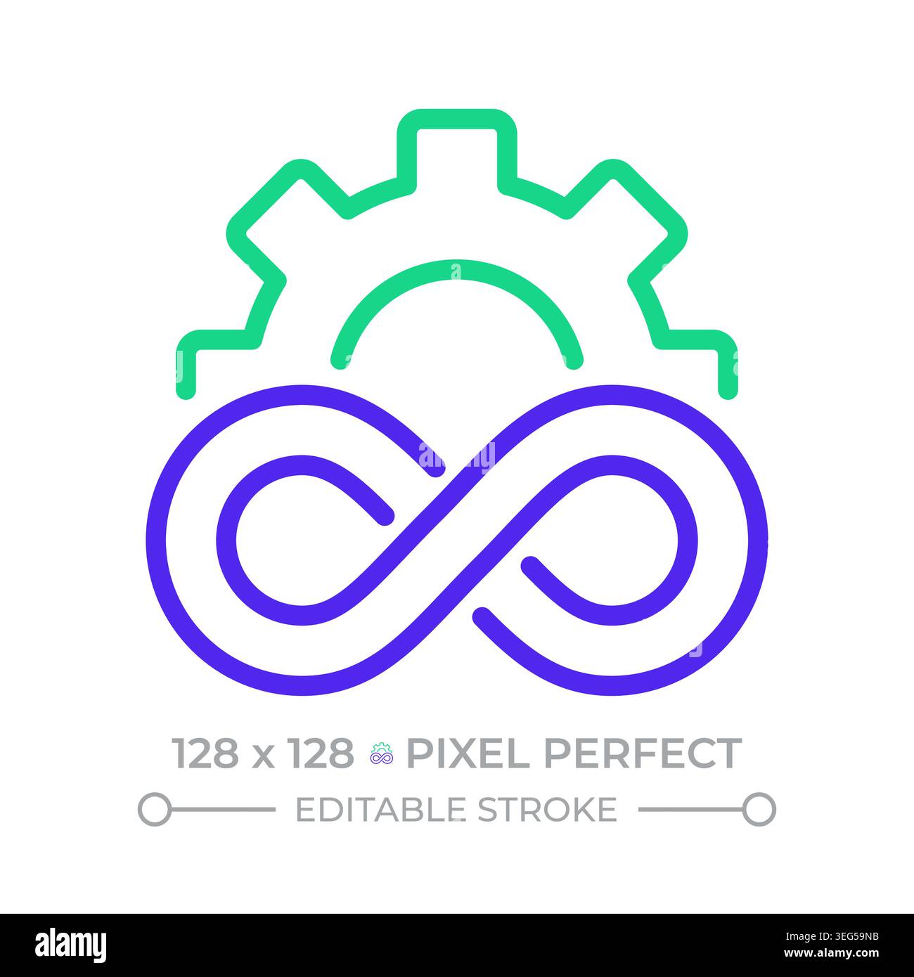 Devops infinity pixel perfect two color line icon Stock Vector