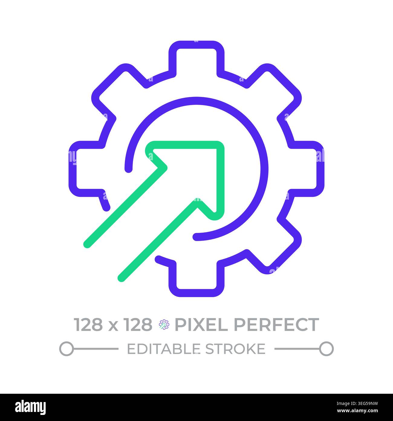 System integration pixel perfect two color line icon Stock Vector