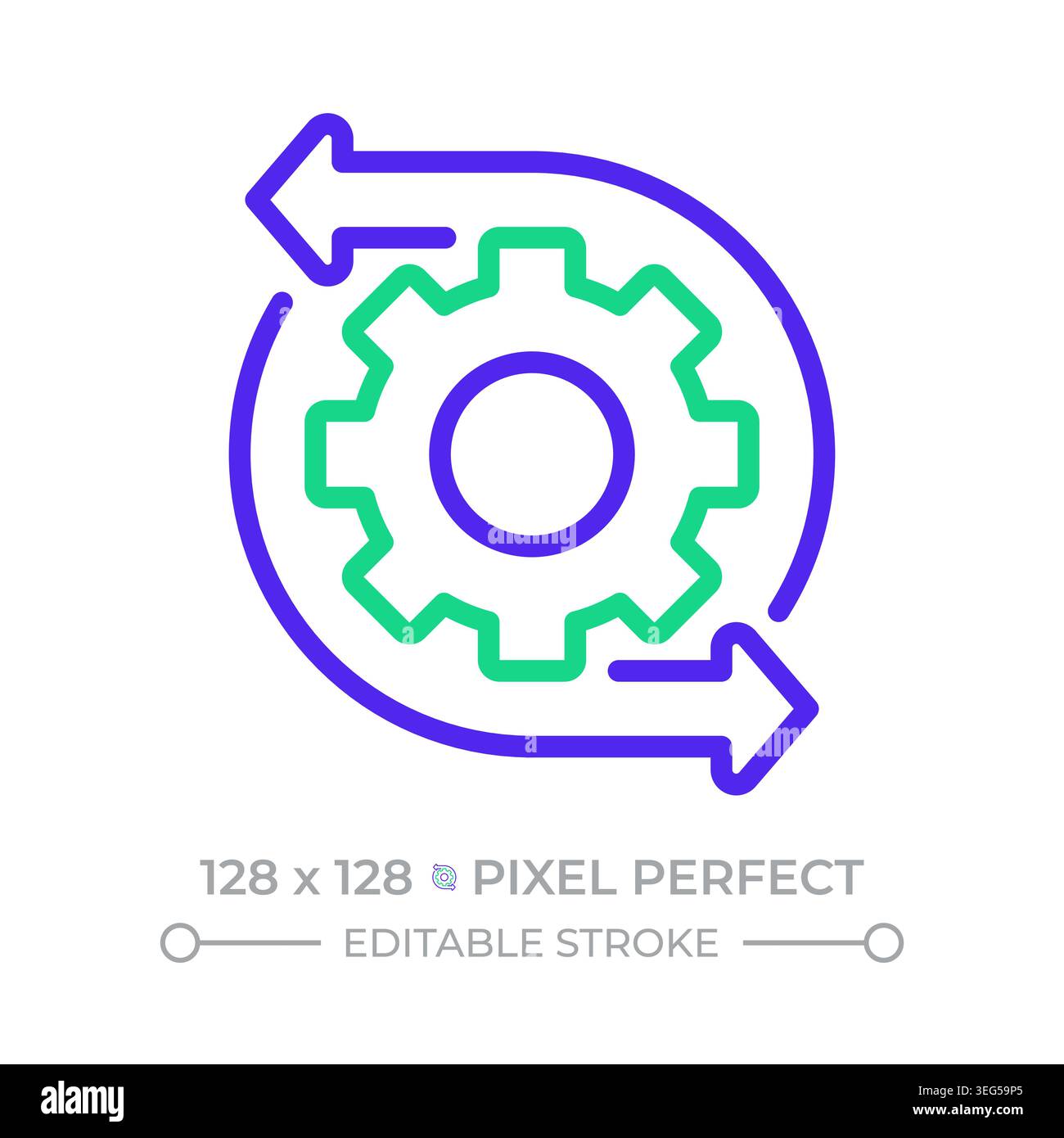 Optimization pixel perfect two color line icon Stock Vector