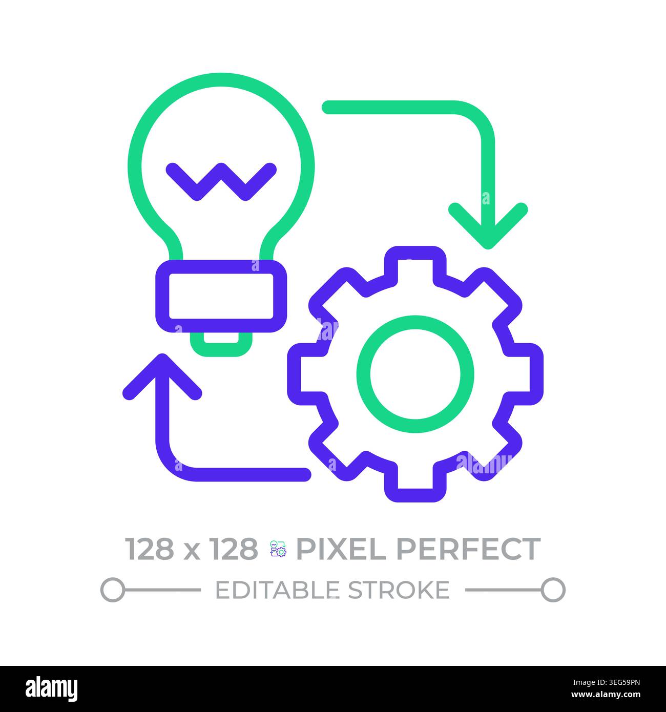 Implementation pixel perfect two color line icon Stock Vector