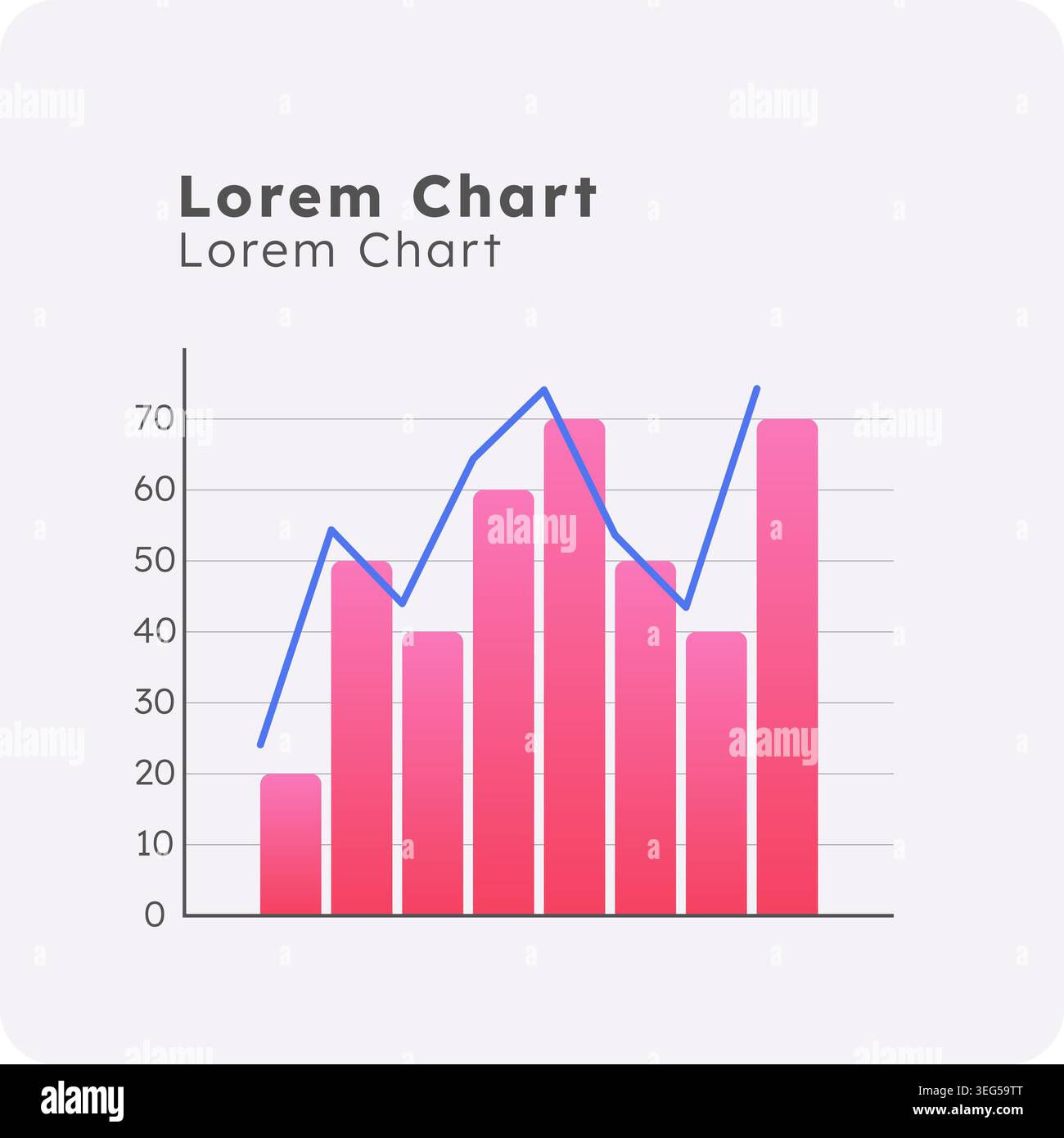 Line and clustered column infographic chart template Stock Vector