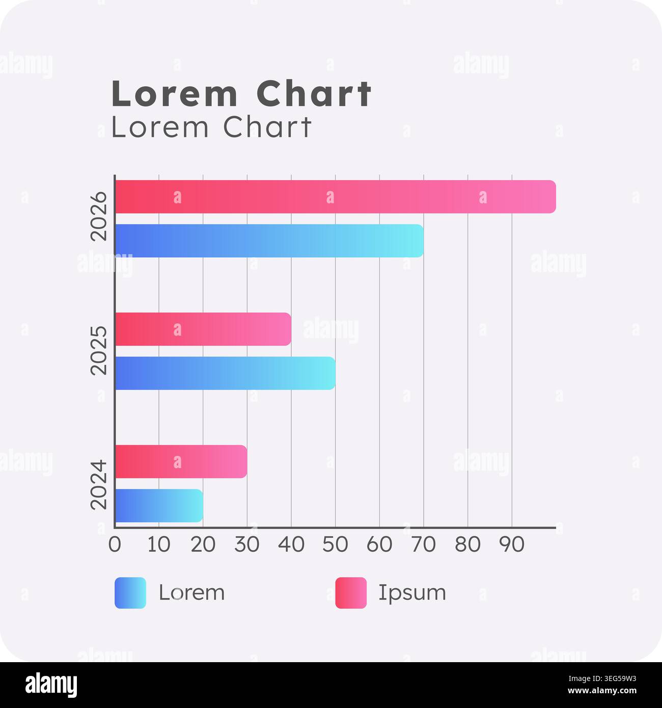 Clustered bar infographic chart template Stock Vector