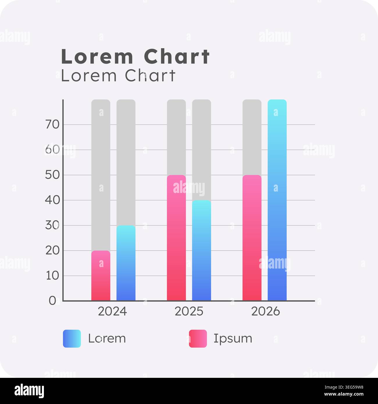 100 percent stacked column infographic chart template Stock Vector