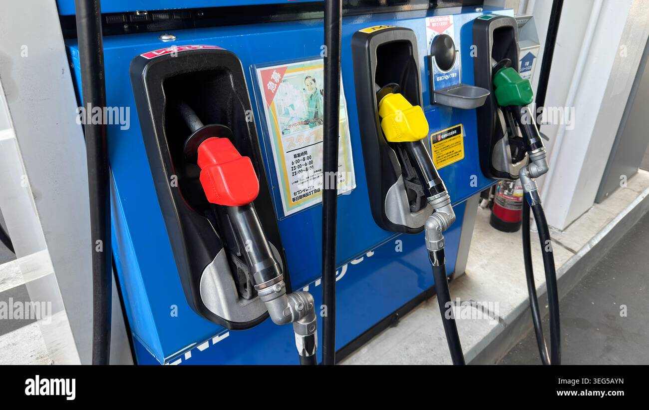 Color-coded gas pump nozzles and new EU fuel identification labels