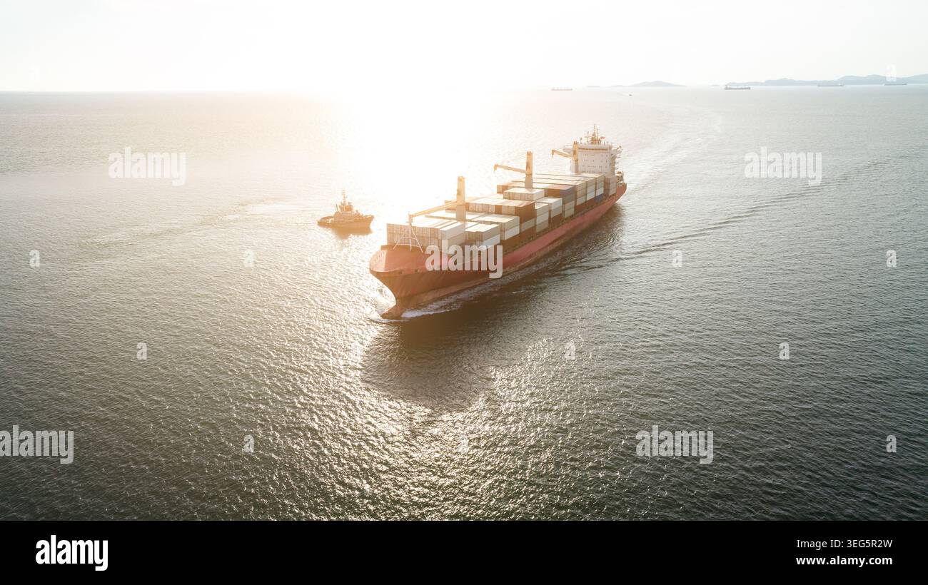 Cargo ship moves through coastal hi-res stock photography and images ...