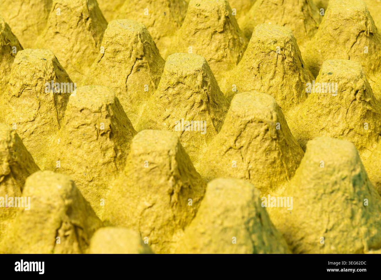 Empty Recycled Molded Pulp Egg Carton Texture Pattern Background Stock Photo