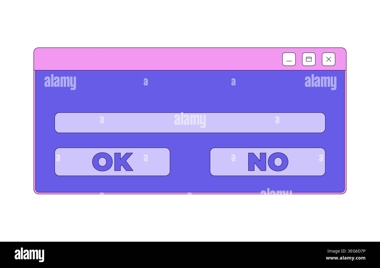 Confirmation dialog window interface 2D cartoon object Stock Vector