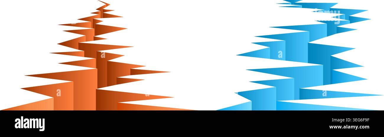 Ice and desert crack holes Stock Vector