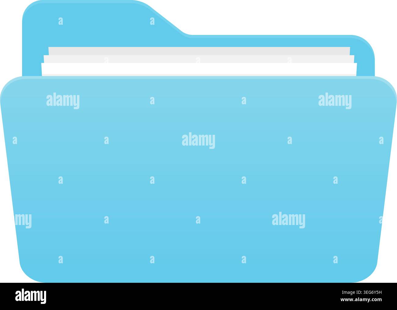 Open Folder with Documents Vector Icon Illustration Stock Vector