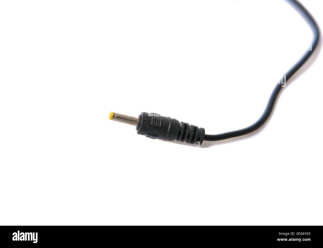 Barrel type dc power jack isolated on white background Stock Photo