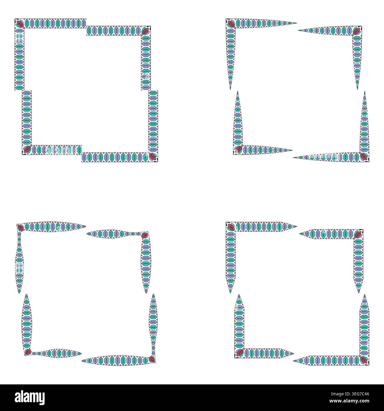 Light blue border. Textured frame collection. Vector square ornament. Soft decorative element Stock Vector