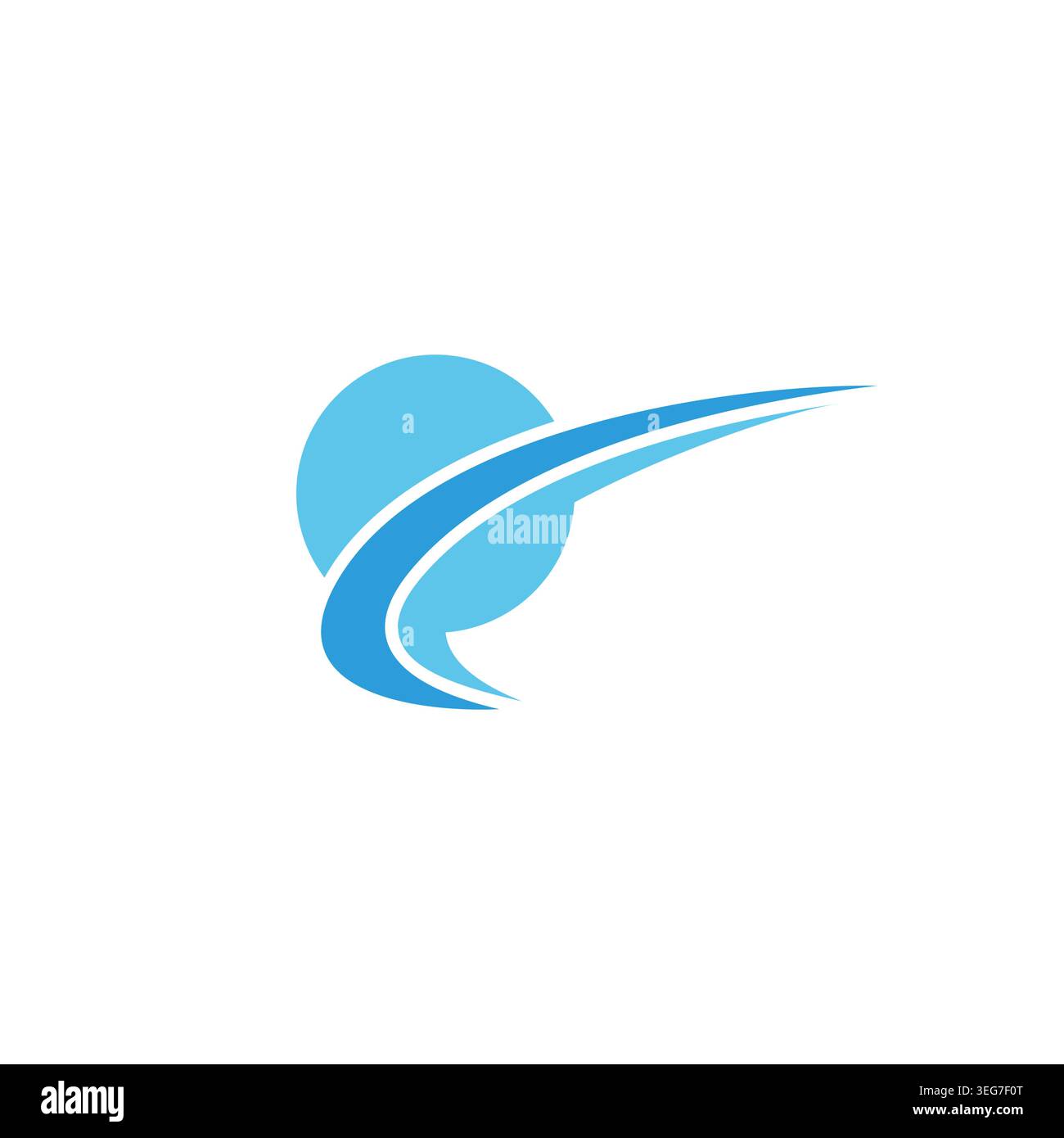 planet ring swoosh arrow motion blue logo vector Stock Vector