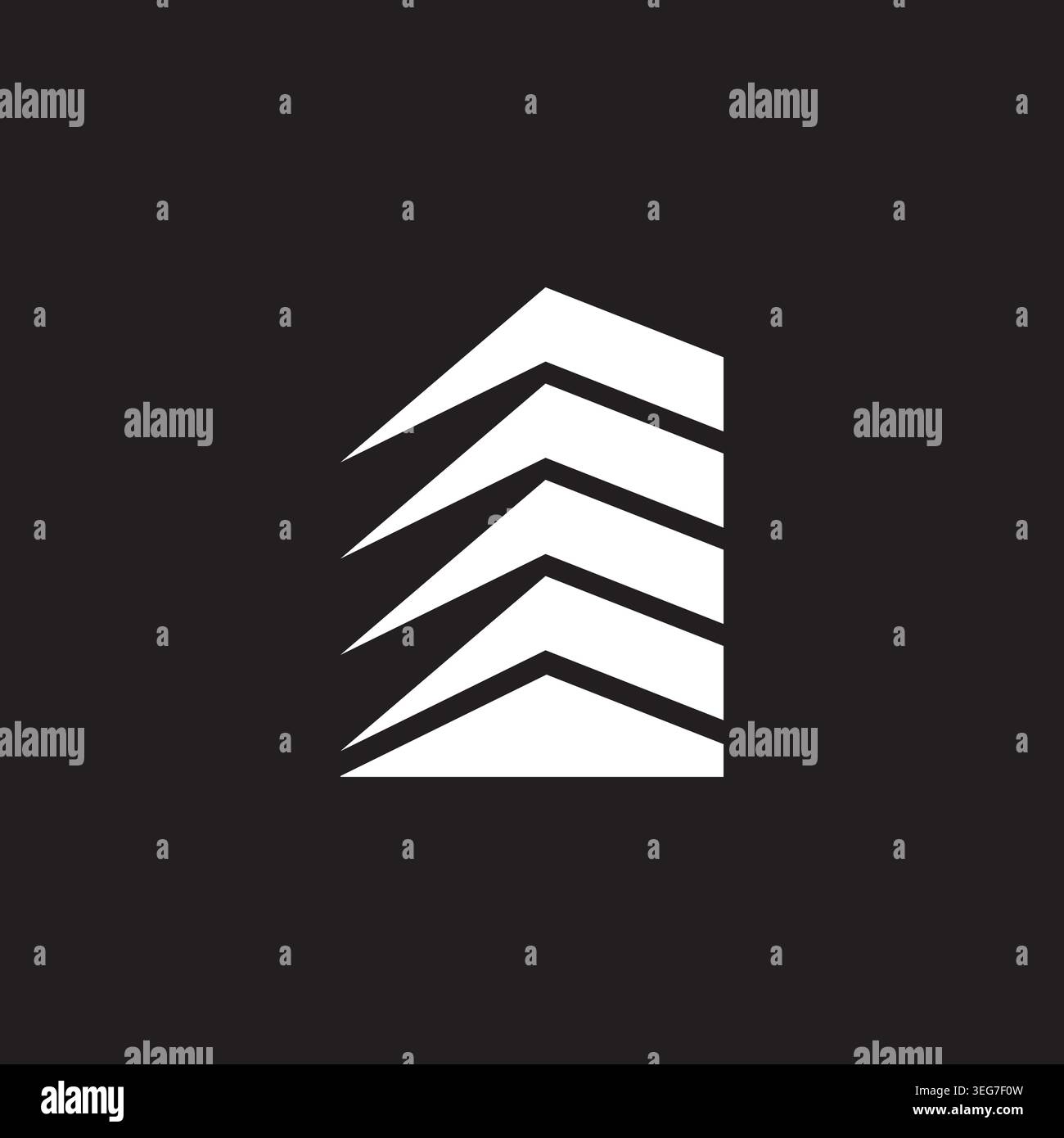 motion stripes apartment building arrow up logo vector Stock Vector