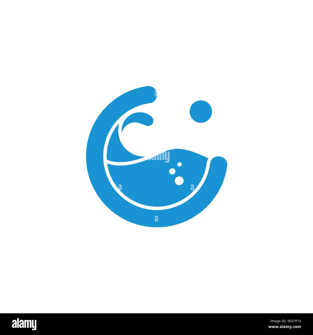 letter c clean water washing machine loundry logo vector Stock Vector