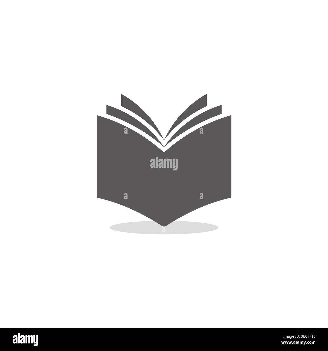 open book shadow simple geometric logo vector Stock Vector