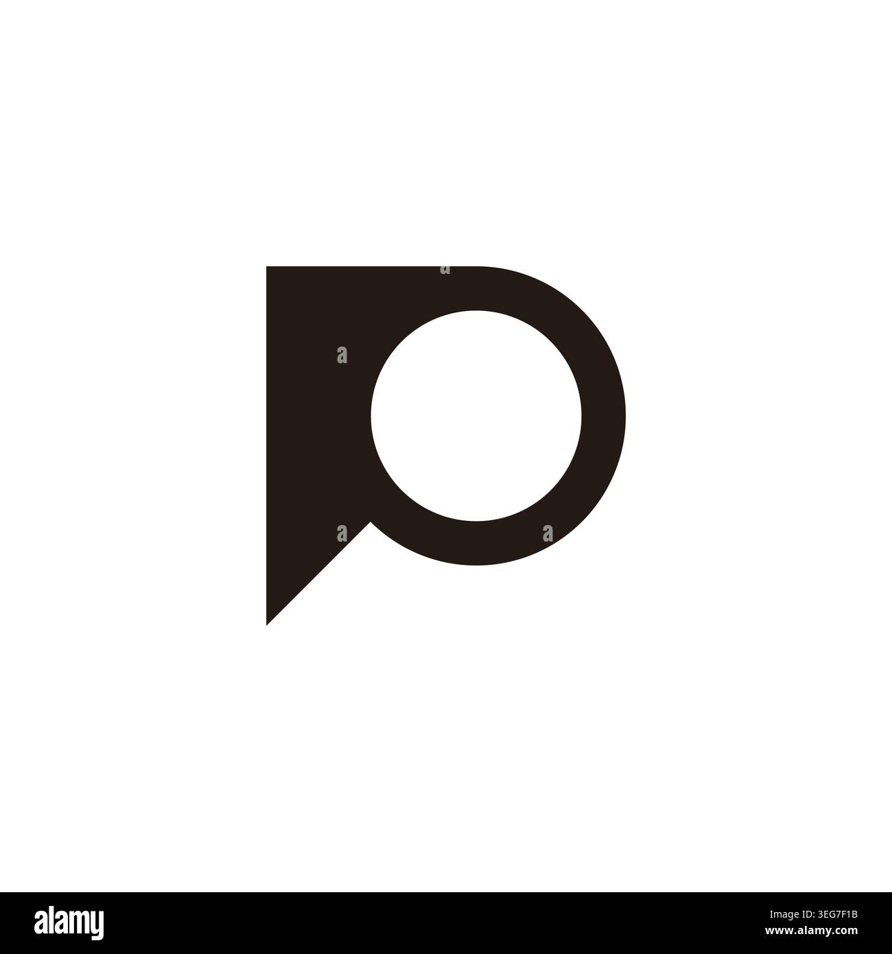 letter p ring simple geometric triangle logo vector Stock Vector
