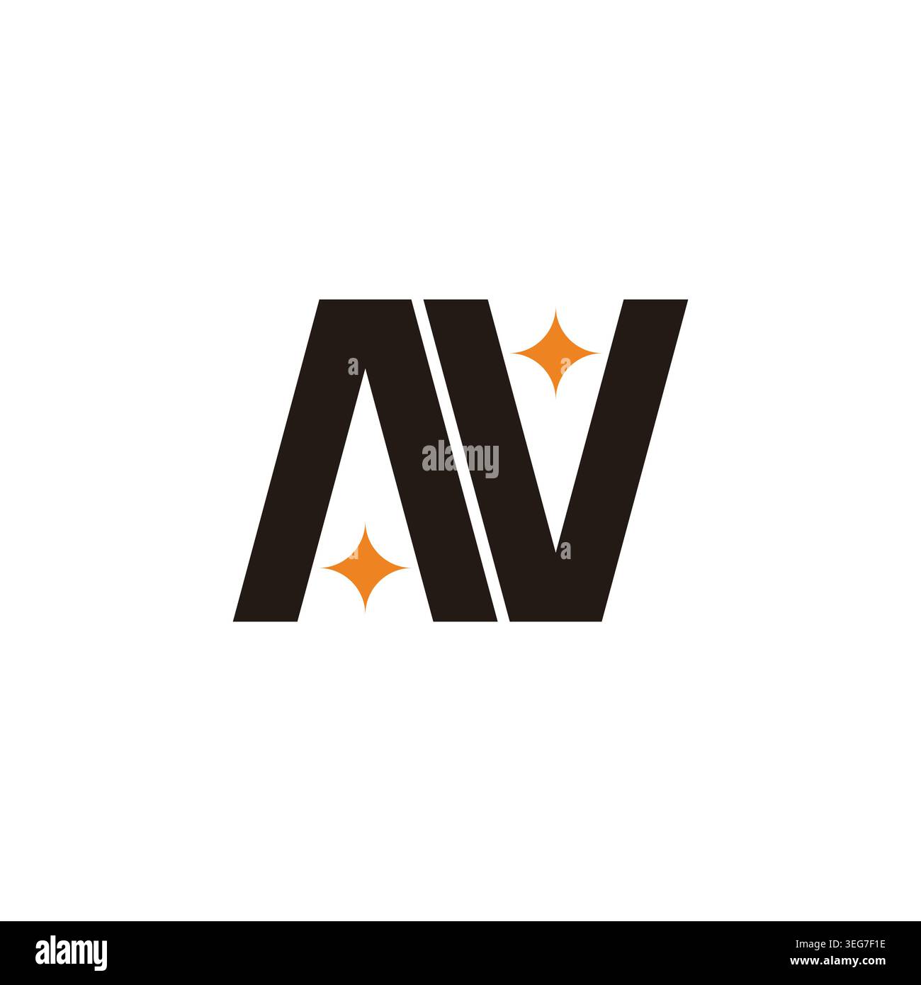 letter av ambigram star simple geometric logo vector Stock Vector