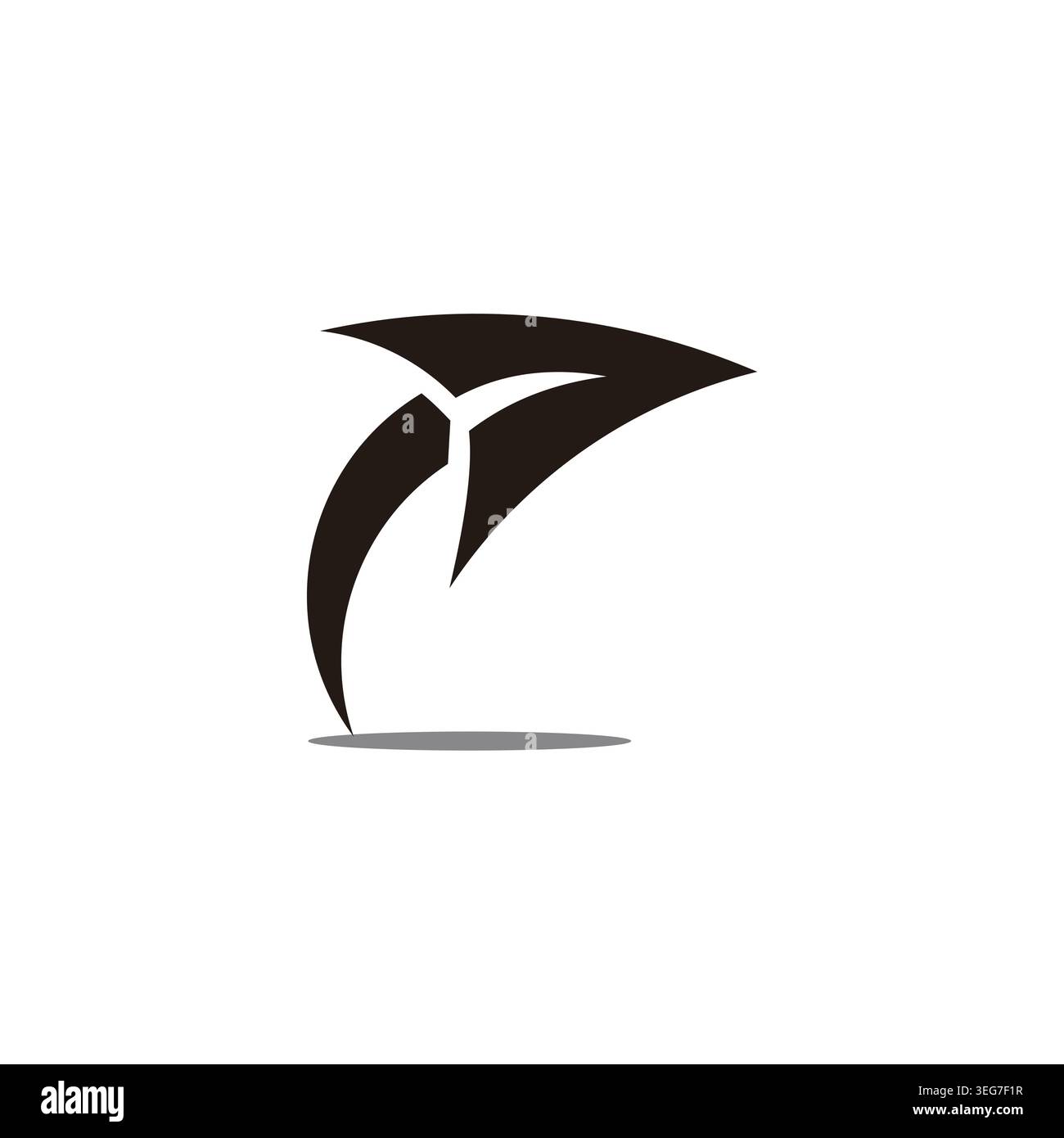 letter p abstract arrow simple motion logo vector Stock Vector