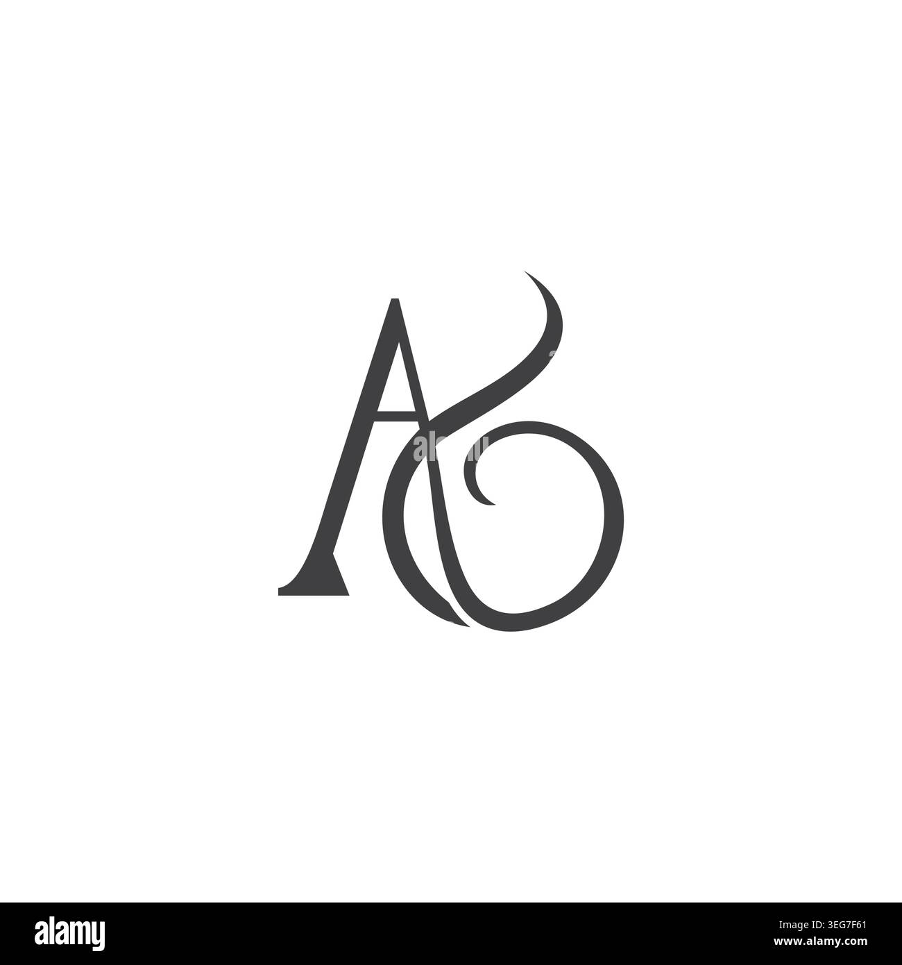 letter ab smoke curves abstract logo vector Stock Vector