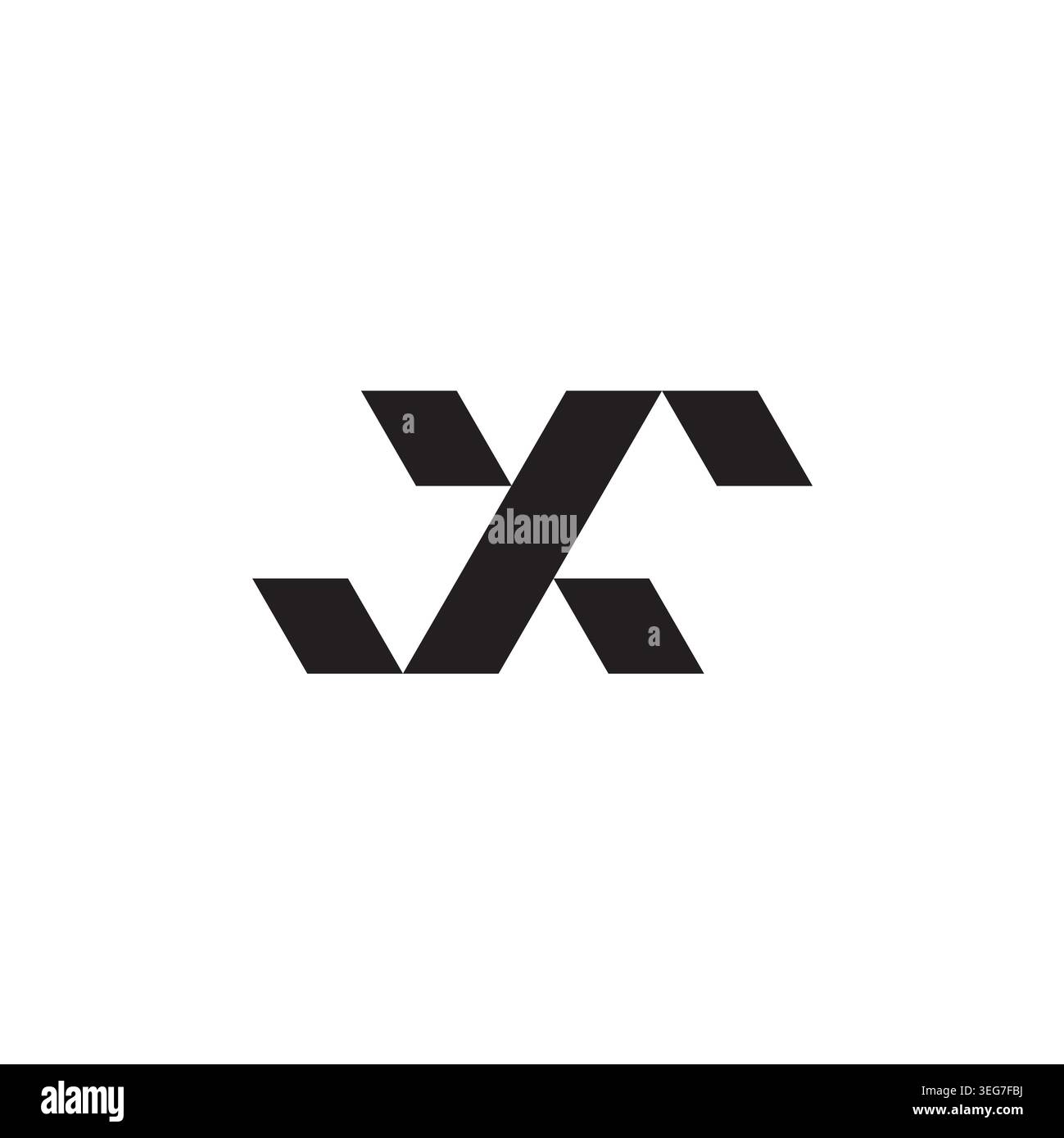 abstract letter yf simple geometric ribbon line logo vector Stock Vector