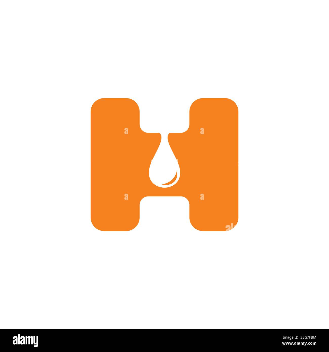 letter h honey yellow liquid simple logo vector Stock Vector